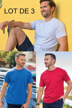 LOT DE 3 T-SHIRTS COTON