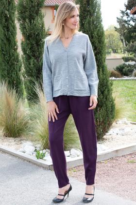 GILET COL POINTE