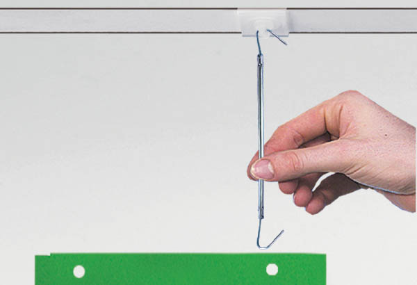 Tige crochet ressort extensible pour charge de 1 kg - De 160 à 1070 mm