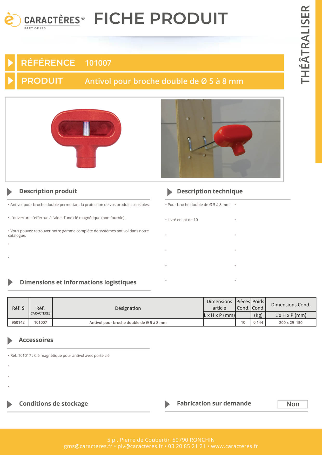 Antivol pour broche double de Ø 5 à 8 mm