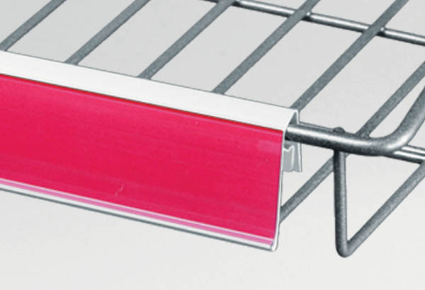 PE extrudé blanc incliné 25° pour tablette fil - 48 x 995 mm