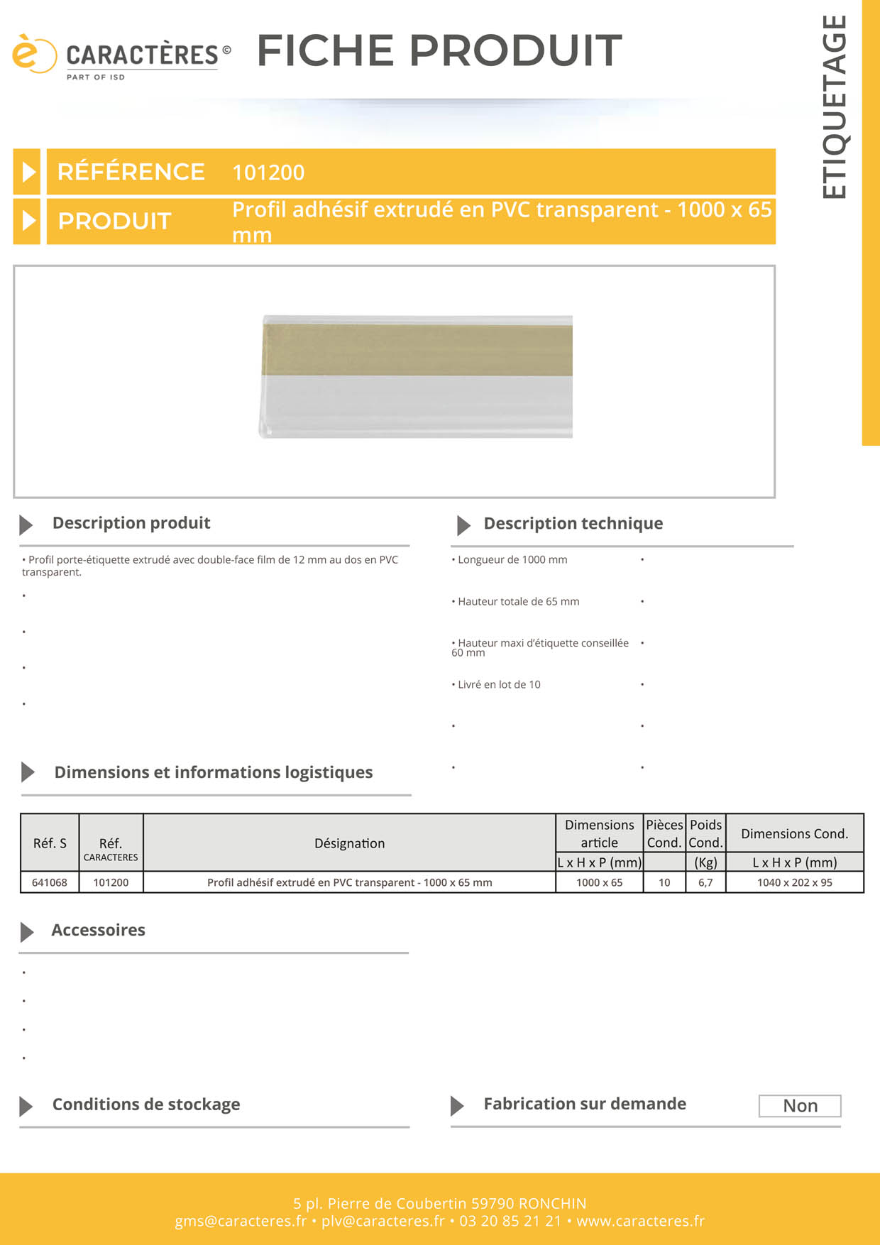PE adhésif double face film extrudé transparent étiquette 60 mm - 65 x 1000 mm