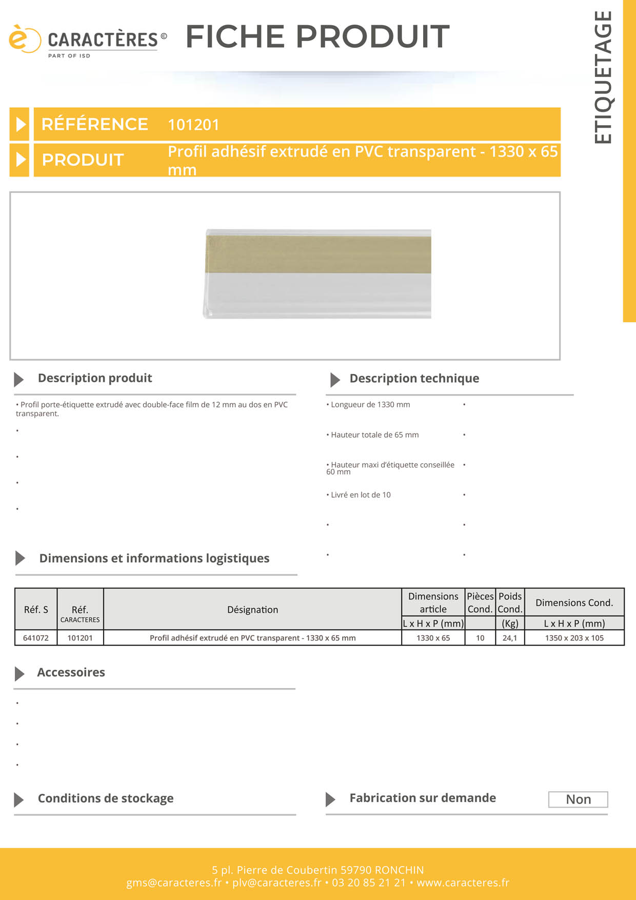 PE adhésif double face film extrudé transparent étiquette 60 mm - 65 x 1330 mm