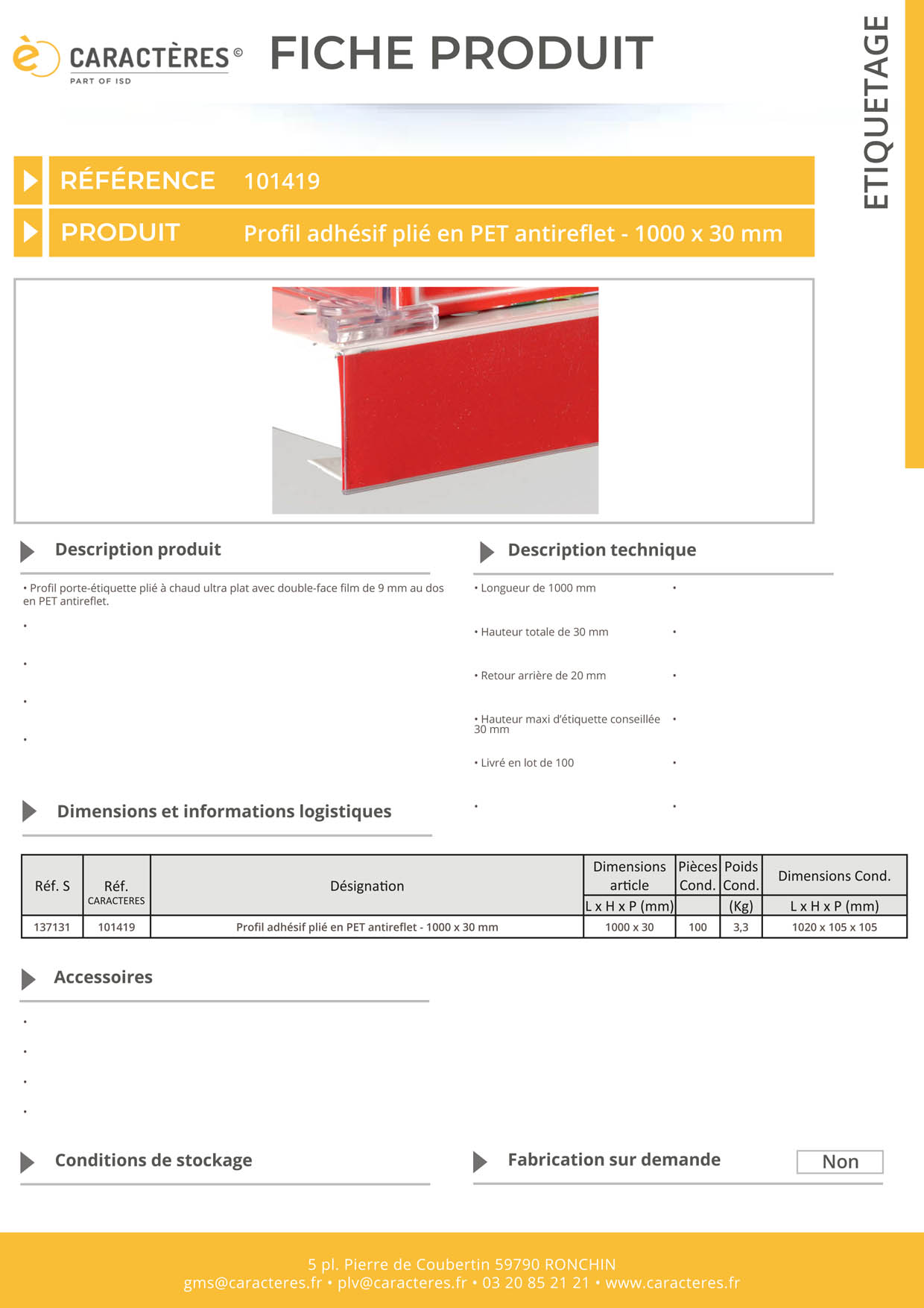 PE adhésif double face film plié en PET antireflet - 30 x 1000 mm
