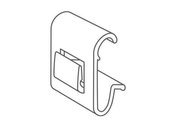 Clip en polycarbonate pour mobilier Tégométall® et Magali - 26 x 35 mm