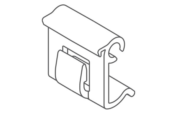 Clip en polycarbonate compatible avec mobilier Bonnet Névé - 25 x 27 mm