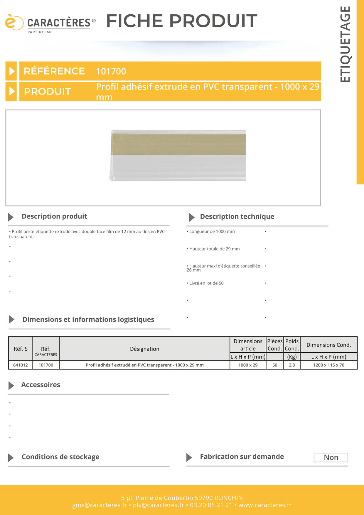 PE adhésif double face film extrudé transparent étiquette 26 mm - 29 x 1000 mm