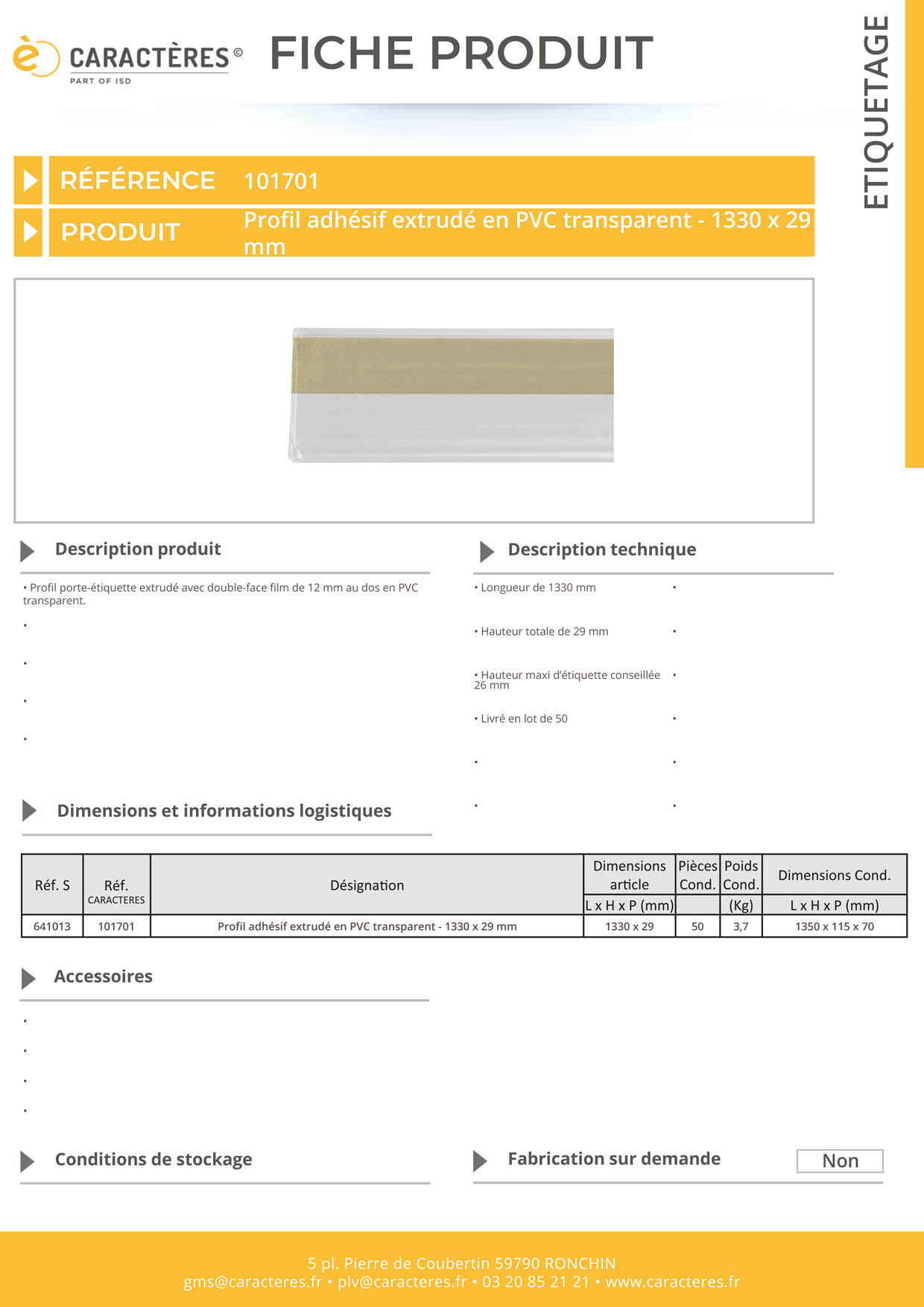 PE adhésif double face film extrudé transparent étiquette 26 mm - 29 x 1330 mm