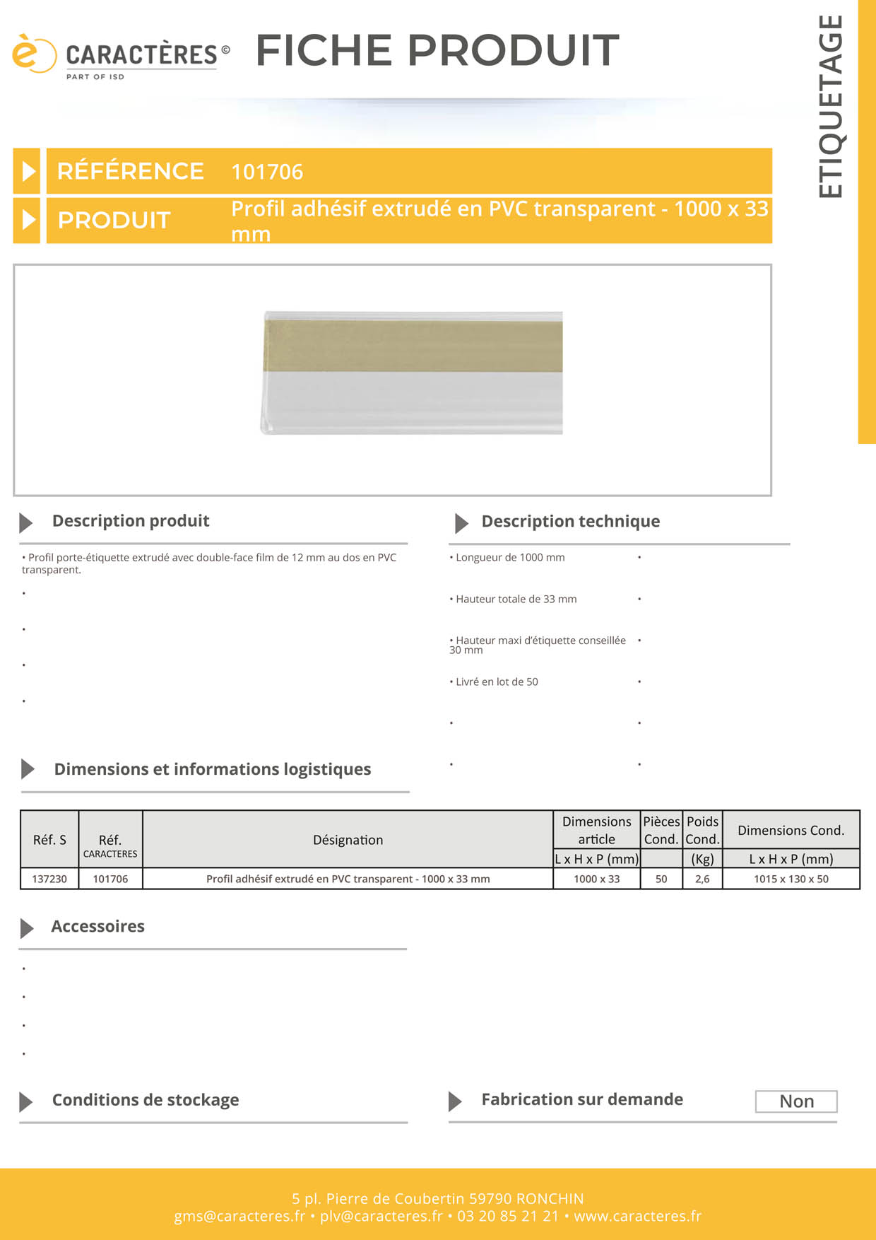 PE adhésif double face film extrudé transparent étiquette 30 mm - 33 x 1000 mm