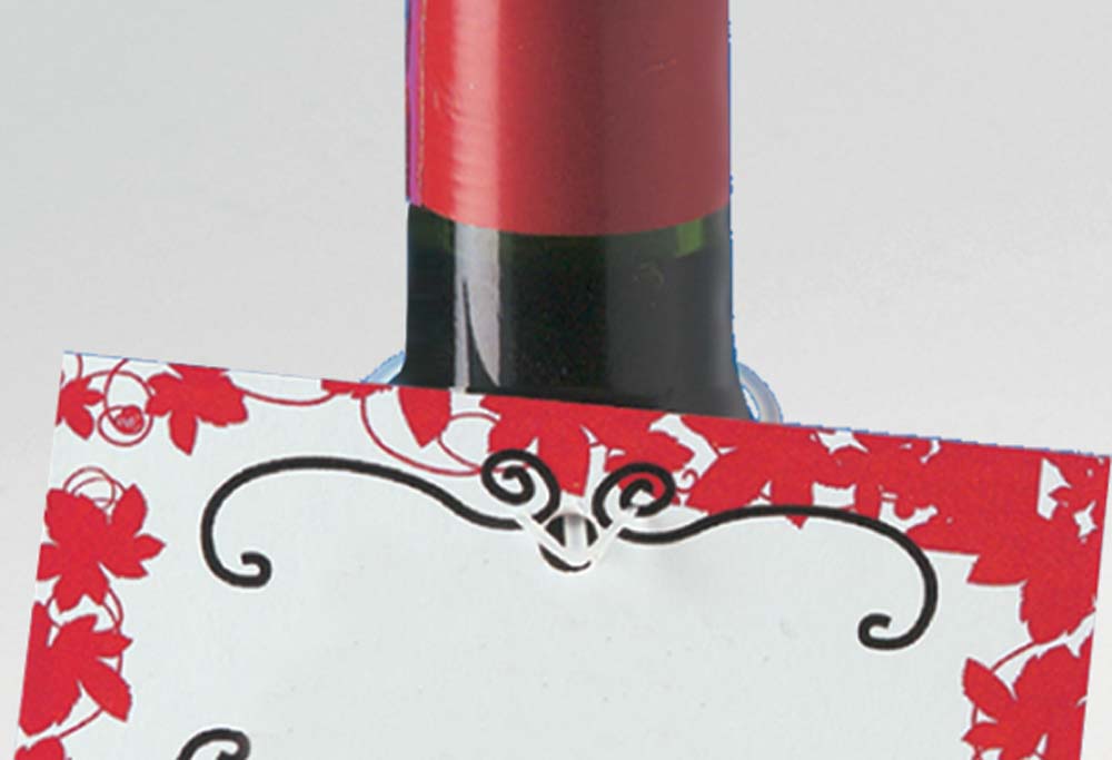 Porte étiquette en nylon transparent pour bouteille de Ø 40 mm
