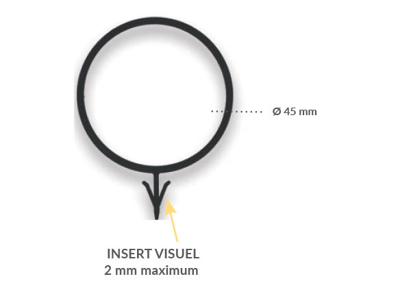 Porte étiquette en nylon noir pour bouteille de Ø 45 mm