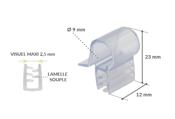 Accroche grip "Facing" pour fil 10 mm de diam max