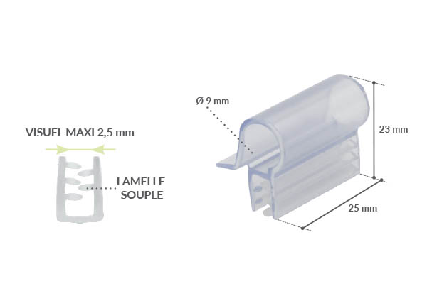 Accroche grip "Facing" pour fil 10 mm de diam max