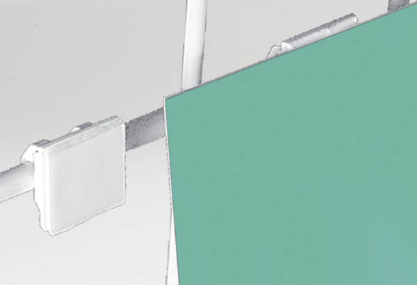 Accroche clip facing avec adhésif pour fil métal de Ø 6 mm max - 20 x 20 mm