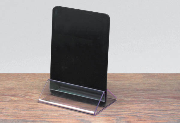 Socle porte visuel en plexi transparent - 105 x 70 mm