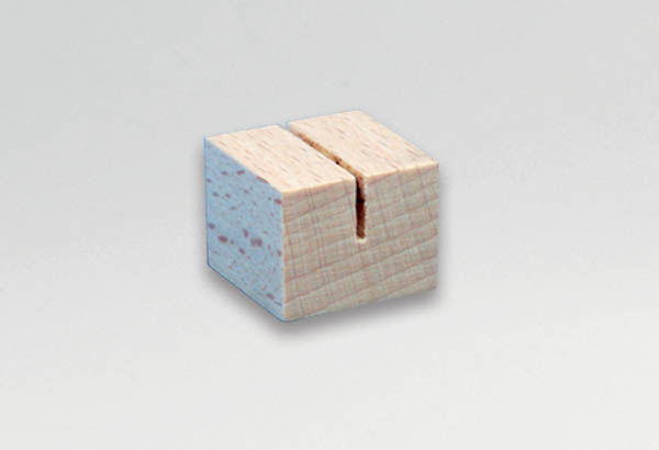 Mini socle carré 25 x 25 x 20 mm en bois - Rainure droite