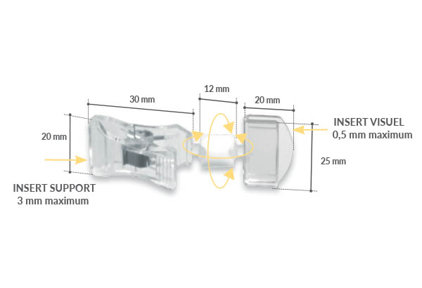 Pince plate articulée avec ressort métal - 25 x 12 mm