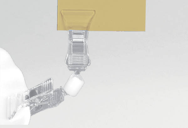 Double pince plate ressort articulé - 20 x 12 mm