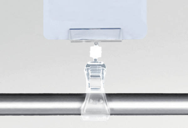 Pince plate base tube extérieur - 50 x 12 mm  Transparent