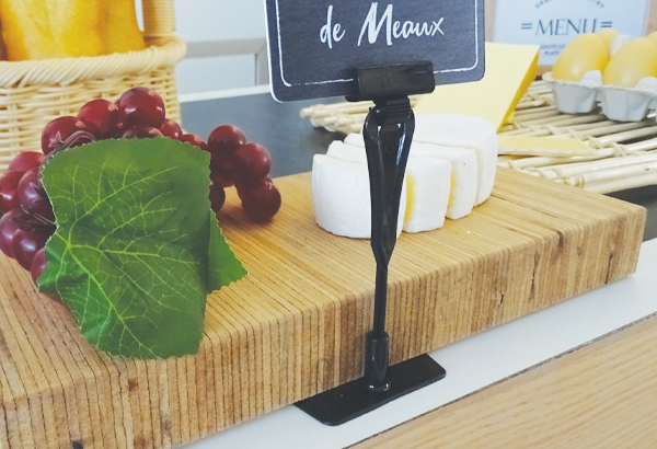 Pince clip multiangles avec base à poser de 80 x 100 mm noire - Tige 110 mm