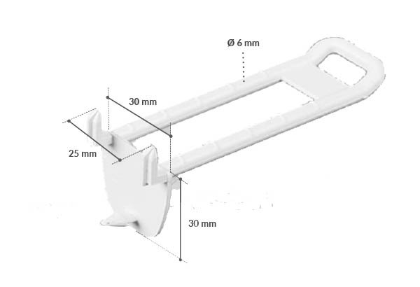 Broche plastique double auto perforante de Ø 6 mm blanche - Longueur 200 mm