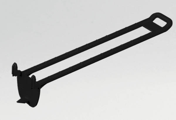 Broche plastique double auto-perforante de Ø 6 mm noire - Longueur 100 mm