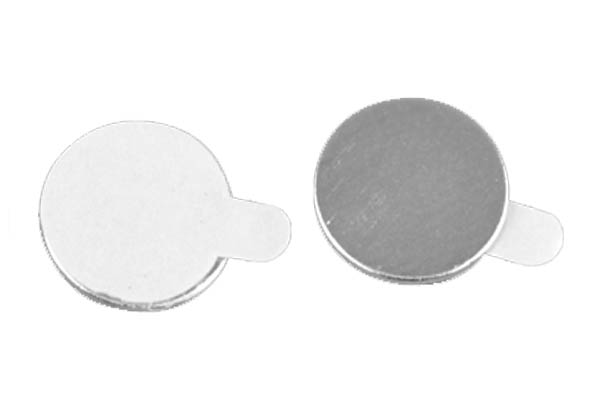 Pastille adhésive magnétique de Ø 9.5 mm et d'épaisseur 0.75 mm - Force 350 g/cm2
