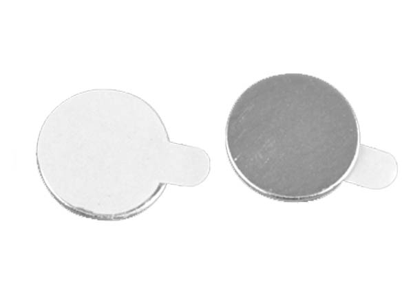 Pastille adhésive magnétique de Ø 9.5 mm et d'épaisseur 1 mm - Force 700 g/cm2