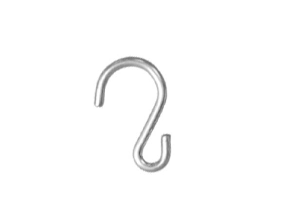 Crochet S asymétrique en métal - Fil de Ø 2 mm - Hauteur 40 mm