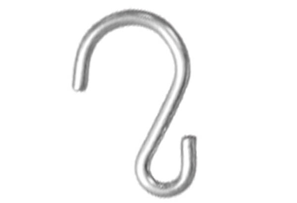 Crochet S asymétrique en métal - Fil de Ø 2 mm - Hauteur 65 mm