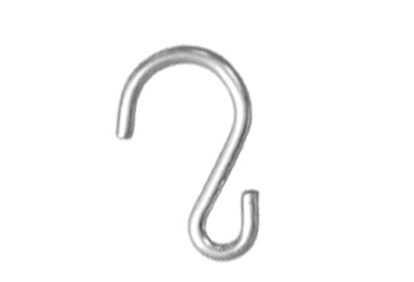 Crochet S asymétrique en métal - Fil de Ø 2 mm - Hauteur 45 mm