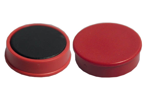 Punaise magnétique rouge de Ø 30 mm (jusqu'à 10 feuilles)