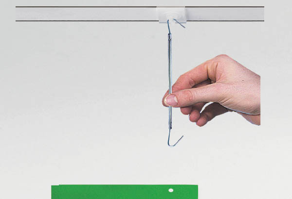 Tige crochet ressort extensible pour charge de 3 kg - De 210 à 1400 mm