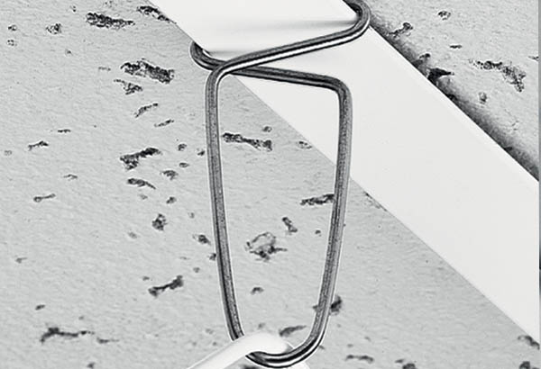 Attache en 8 en métal pour faux plafond et crochet fermé - Pour rail de 25 mm