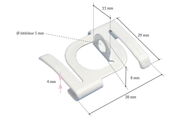 Attache charge lourde en métal pour faux plafond et crochet fermé - Pour rail de 25 mm