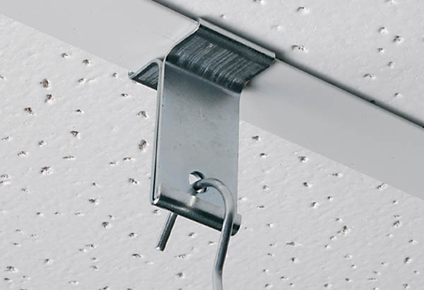 Attache en T Mâle et Femelle pour faux plafond et crochet fermé - Pour rail de 25 mm