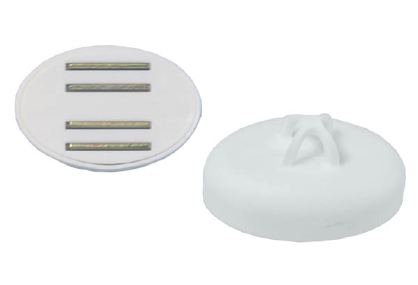 Aimant oblong blanc avec crochet fermé - 60 x 40 mm et force de 8 kg