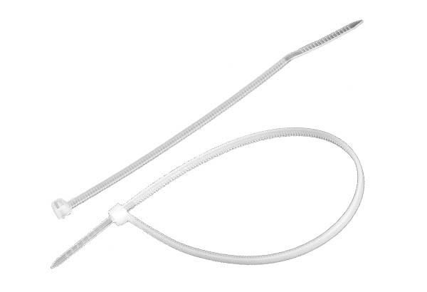 Lien cranté en nylon translucide avec serrage définitif - 100 x 2.5 mm