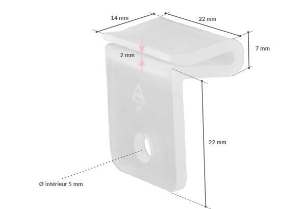 Attache parallèle au rail pour faux plafond et crochet fermé - Universel