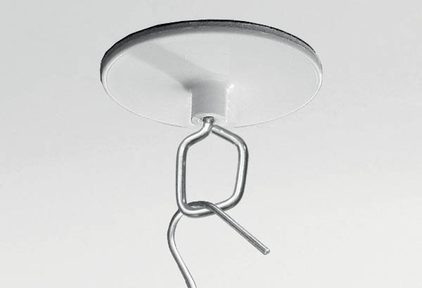 Crochet fermé rotatif en métal avec base adhésive ronde de Ø 40 mm