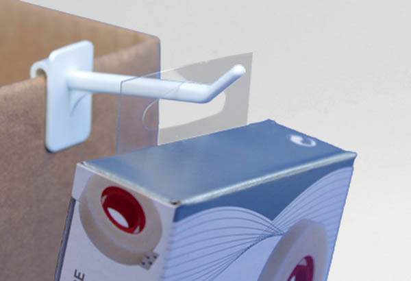 Hang Tab Delta flexible en PET adhésivé - Poids maxi 300g - 50 x 50 mm