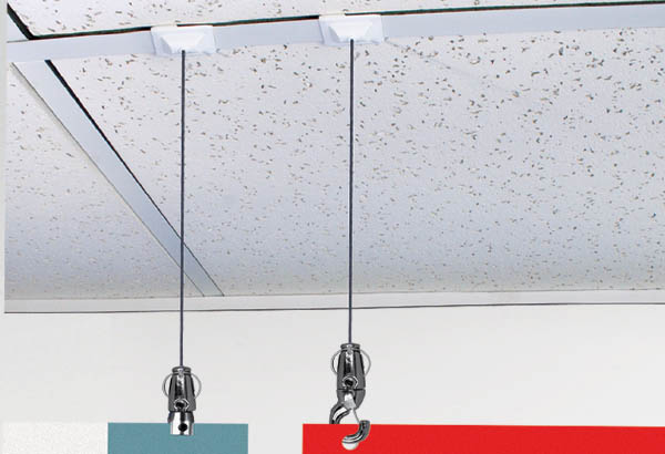 Kit Gripple® Angel® faux plafond avec câble et vis BTR - Longueur 1180 mm