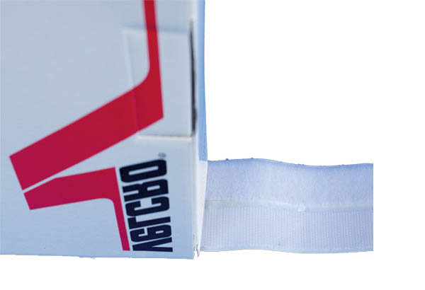 Boîte distributrice de 2 rubans adhésivés VELCRO® de 20 mm x 25 m (boucle - crochet)