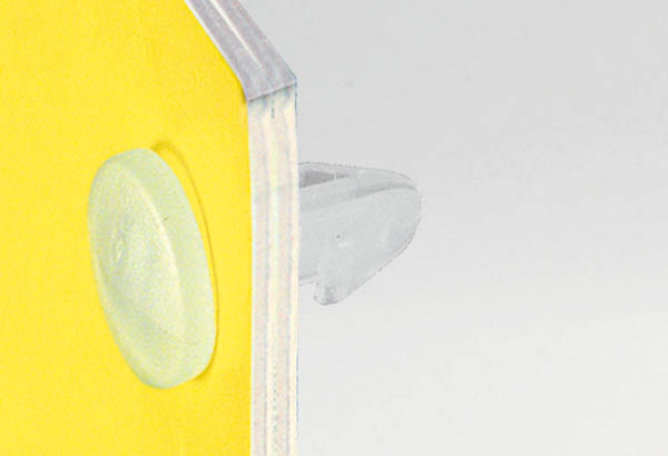 Clip rapide de Ø 12 mm translucide avec serrage permanent de 3 mm