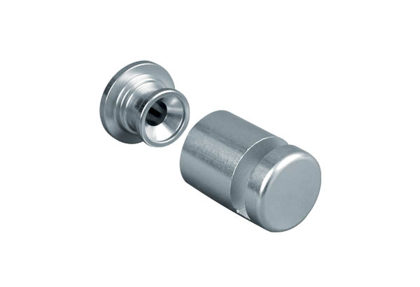 Fixation murale fendue en aluminium de Ø 18.5 mm - Pour support jusqu'à 8 mm