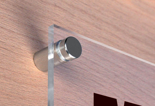 Fixation murale perçée en aluminium de Ø 18.5 mm - Pour support de 2 à 12 mm