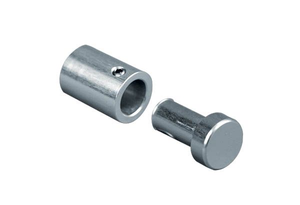 Fixation murale perçée en aluminium de Ø 18.5 mm - Pour support de 2 à 12 mm