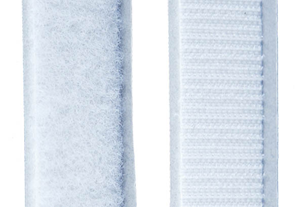 Ruban adhésivé CARAFIX® de 20 mm x 25 m blanc - Ruban crochet