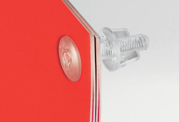 Vis + écrou à ailette transparent à visser - Serrage 1 à 23 mm