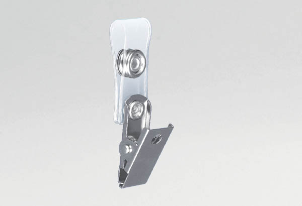 Pince clip vertical pour badge - 12 x 53 mm